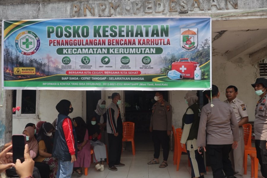 Warga Terdampak Karhutla Kerumutan Dapat Perhatian, Polda Riau Turunkan Tim Medis dan Psikologi
