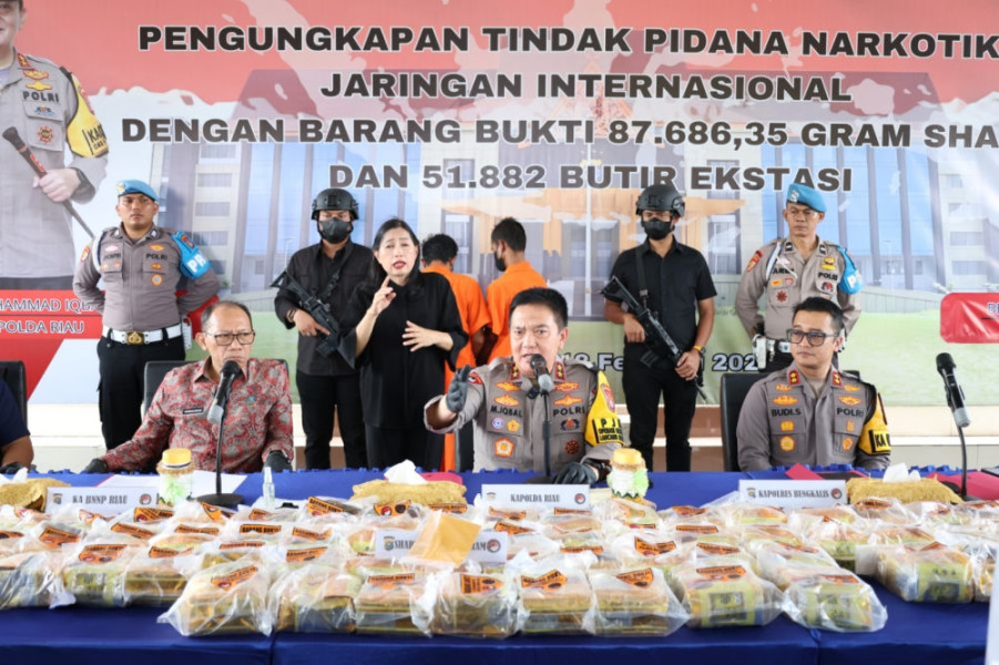 Penyelundupan Narkoba yang Digagalkan Polisi di Riau Senilai Rp103 Miliar