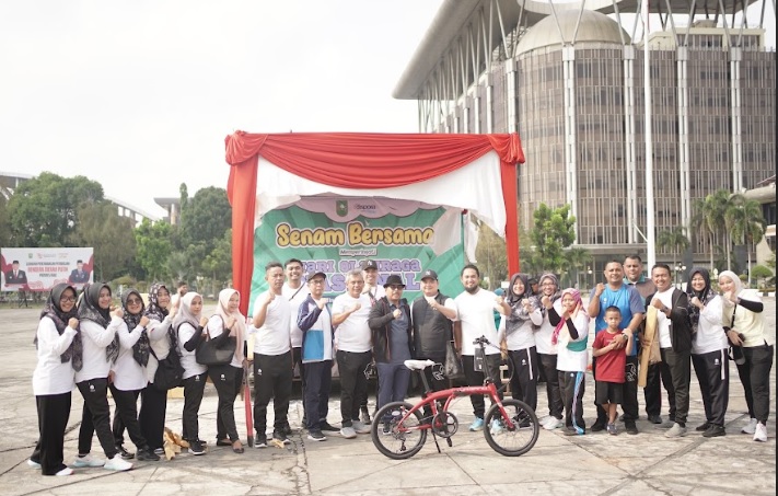 Senam Bersama Peringatan Haornas 2024, Ratusan Peserta Antusias Ikuti di Kantor Gubri