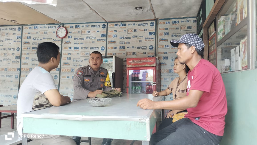 Sambangi Dusun Mutiara Jaya, Polsek Bagan Sinembah Polres Rokan Hilir Gelar Kegiatan Cooling System Pemilu Damai Tahun 2024