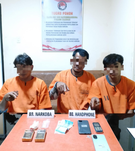 Polres Kampar Tangkap Tiga Pelaku Narkoba