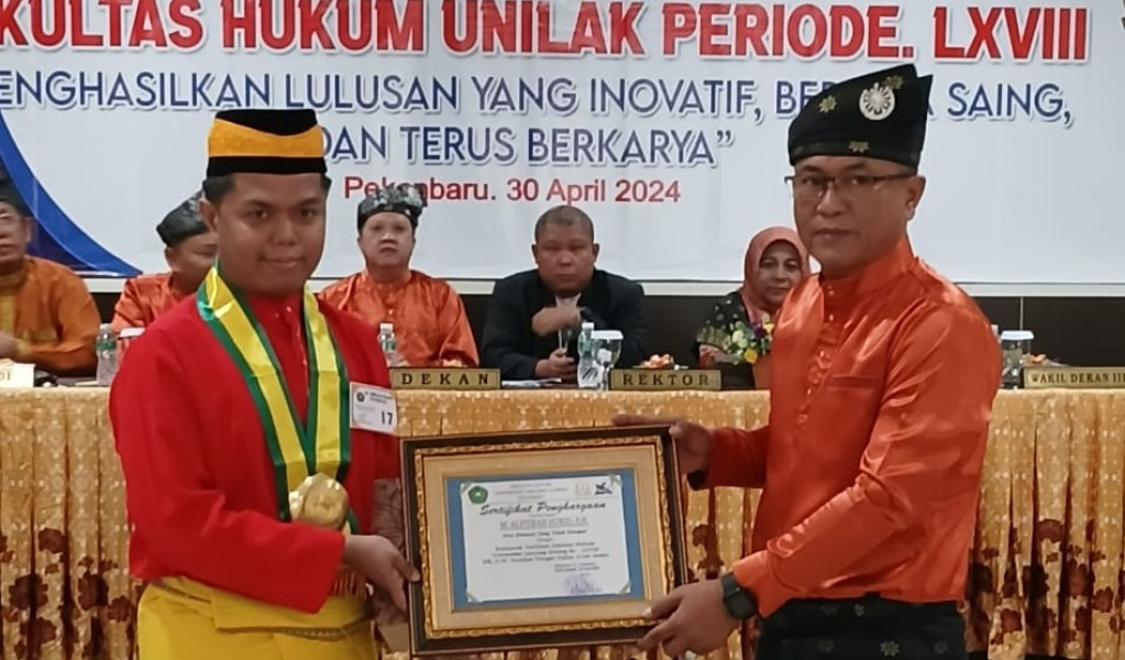 FH Unilak Gelar Yudisium ke 68, Ini Yang Disampaikan Wakil Rektor I Dr Zamzami