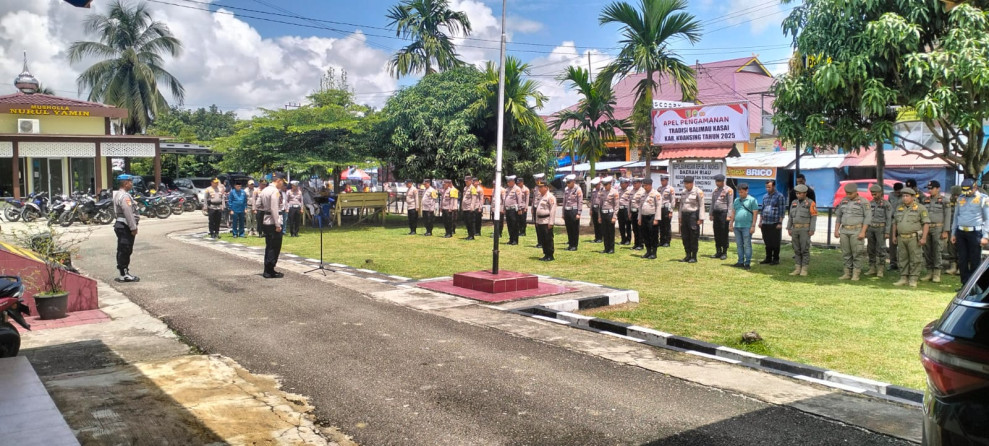 Polsek Singingi Gelar Apel Gabungan Jelang Tradisi Balimau Kasai