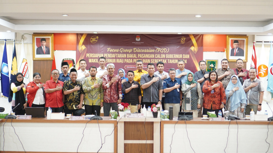 Matangkan Persiapan Pencalonan Gubernur dan Wakil Gubernur,  KPU Riau Gelar FGD dengan Instansi Terkait