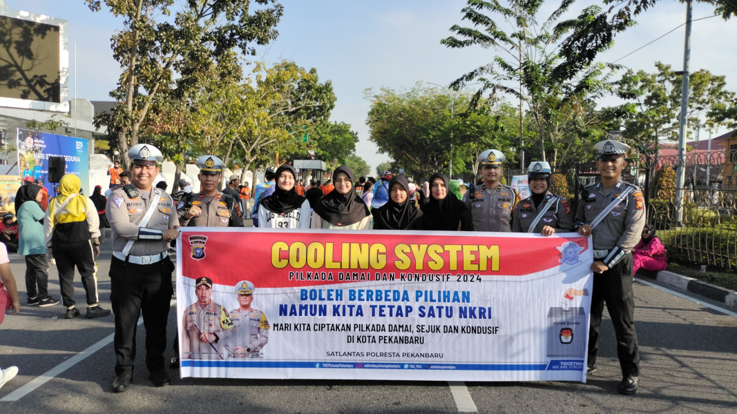 Satlantas Polresta Pekanbaru Gelar Pengamanan CFD dan Cooling System untuk Wujudkan Pilkada Damai 2024