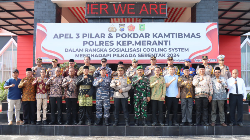 Pimpin Apel Tiga Pilar di Kepulauan Meranti, AKBP Kurnia Sosialisasi Cooling System Menghadapi Pilkada 2024