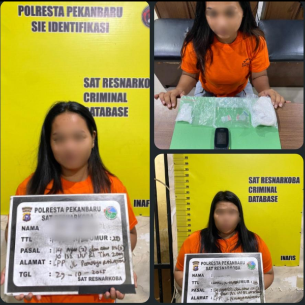 Ketahuan Simpan Sabu 22.20 Gram Dalam Pembalut, Dua Napi Lapas Perempuan Kelas II A Pekanbaru Diamankan.