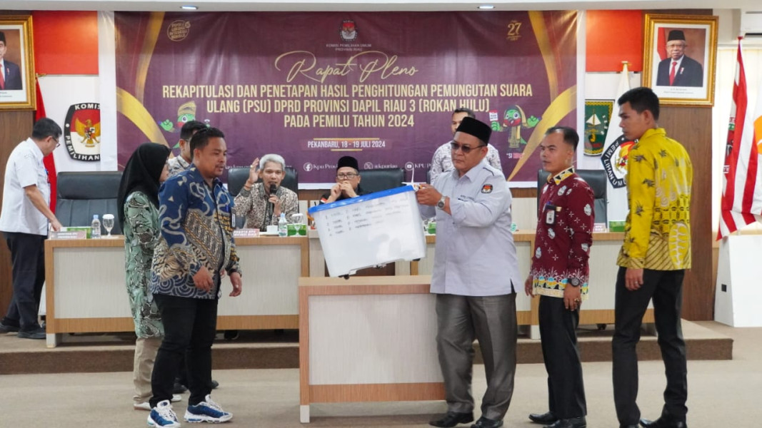 Hasil Penghitungan Suara Ulang (PSU) Rokan Hulu Hari Ini Ditetapkan KPU Riau