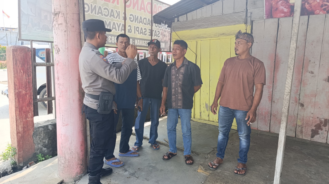 Beri Pesan Kamtibmas, Polsek Bagan Sinembah Sambangi Warga Balai Jaya