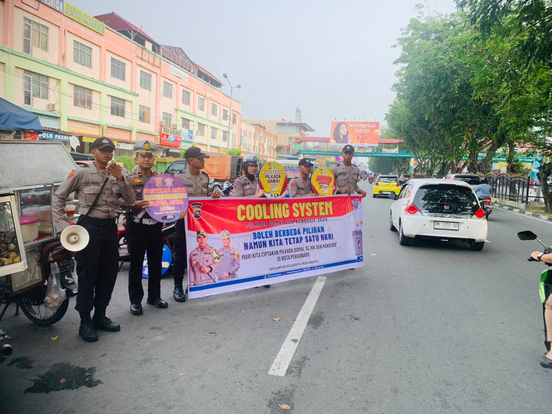Wujudkan Suasana Aman dan Kondusif Menjelang Bergulirnya Pilkada 2024, Salantas Polresta Pekanbaru Gelar Cooling System