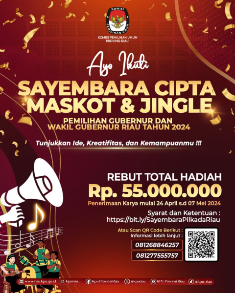 KPU Provinsi Riau Membuka Sayembara Maskot dan Jingle Pemilihan Gubernur dan Wakil Gubernur Tahun 2024