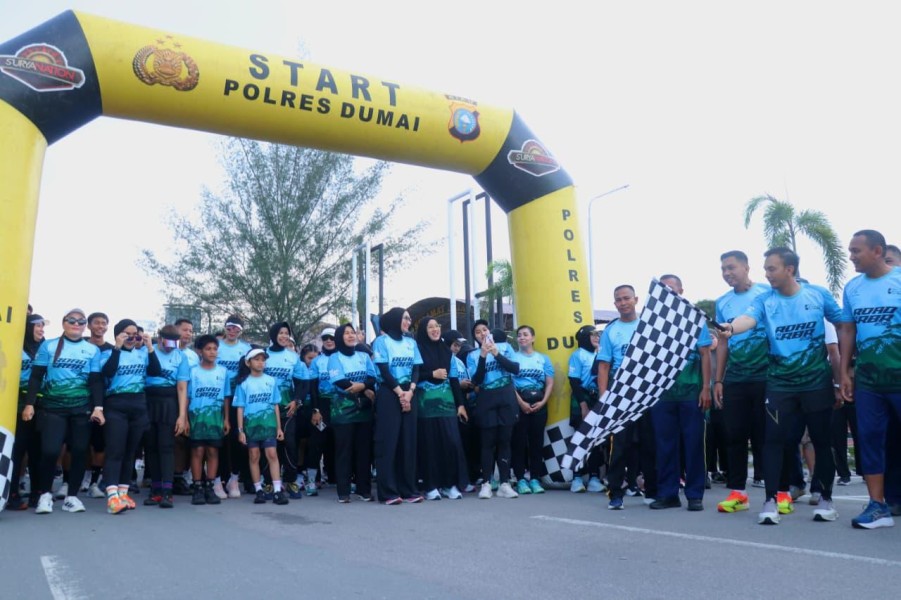 Semarak HUT Bhayangkara ke-80, Polres Dumai Gelar Fun Run Road to Riau Bhayangkara Run 2026