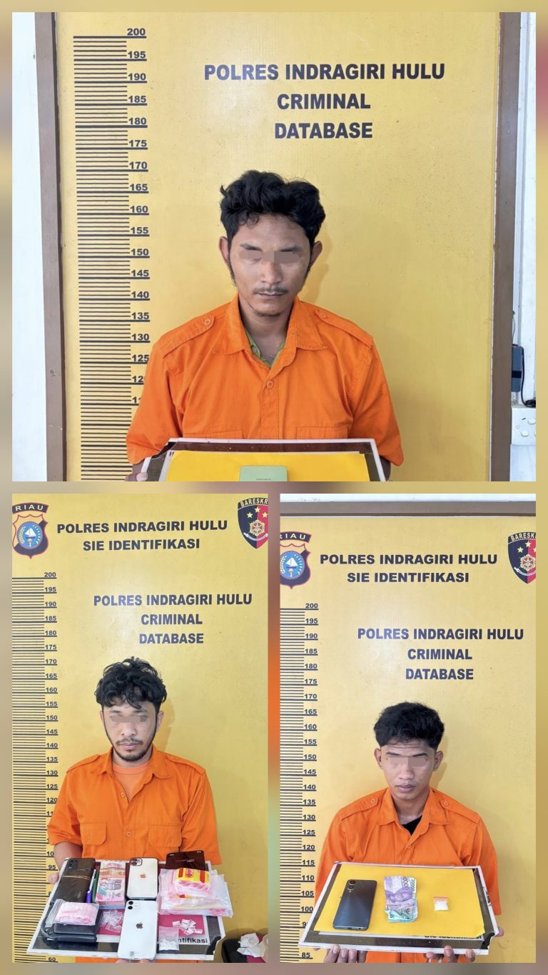 Tiga Pelaku Sabu Ditangkap di Rengat, Satu Residivis