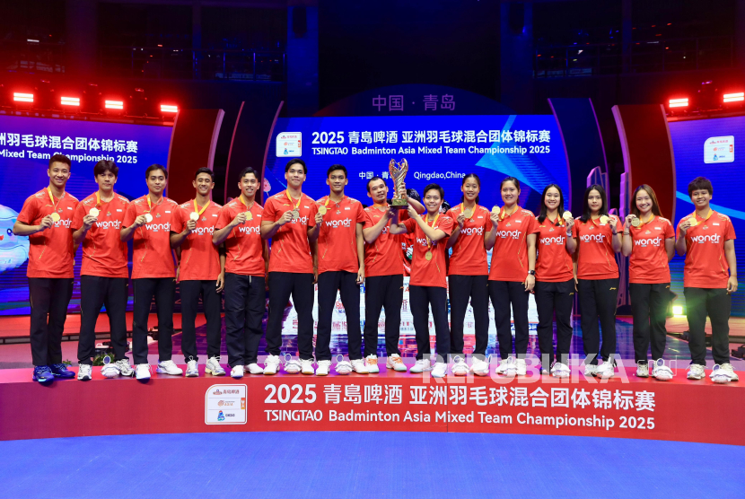 Kalahkan China, Indonesia Juara Kejuaraan Bulu Tangkis Beregu Campuran Asia 2025