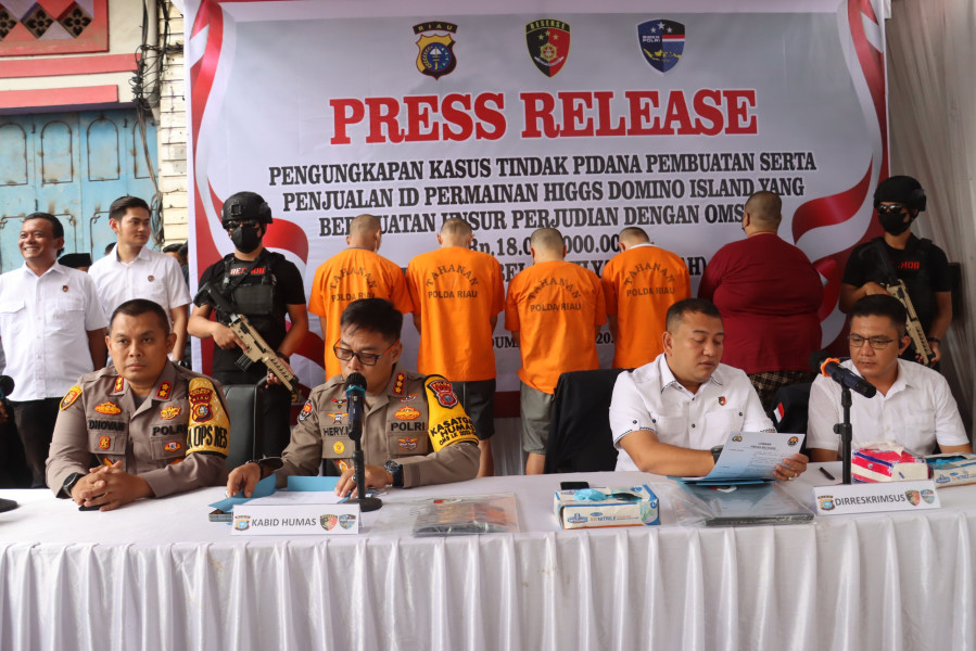 Lima Tersangka, Kasus Judi Online di Kota Dumai Raup Rp800 Juta Perbulan