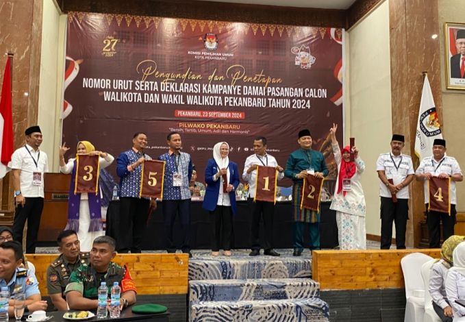 Ini Nomor Urut Lima Pasangan Calon Walikota Pekanbaru