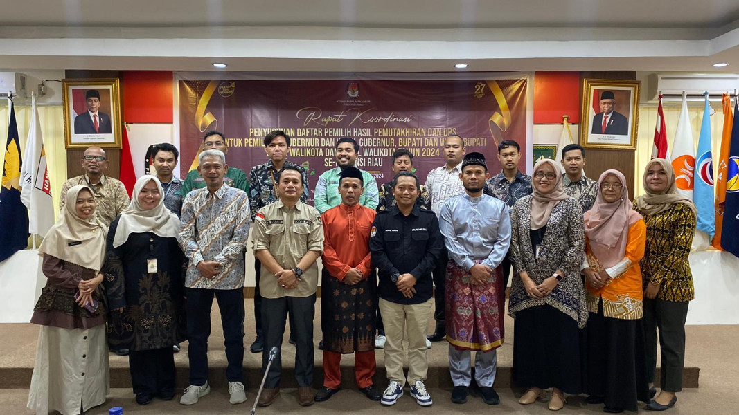 KPU Riau Laksanakan Rapat Koordinasi Penyusunan Daftar Pemilih Hasil Pemutakhiran dan DPS untuk Pemilihan 2024