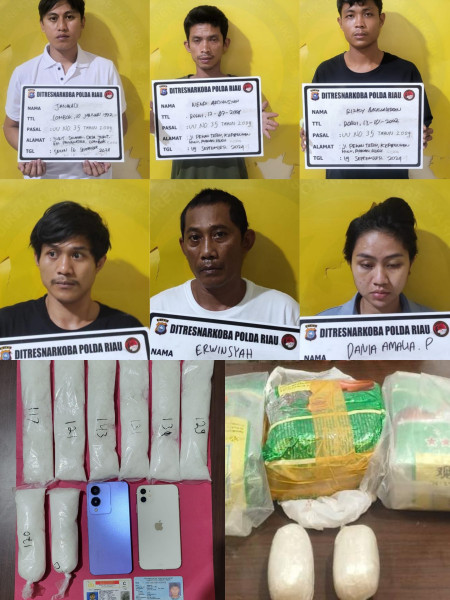 Polda Riau Berhasil Ungkap 4 Kilogram Sabu Antar Kota Antar Provinsi