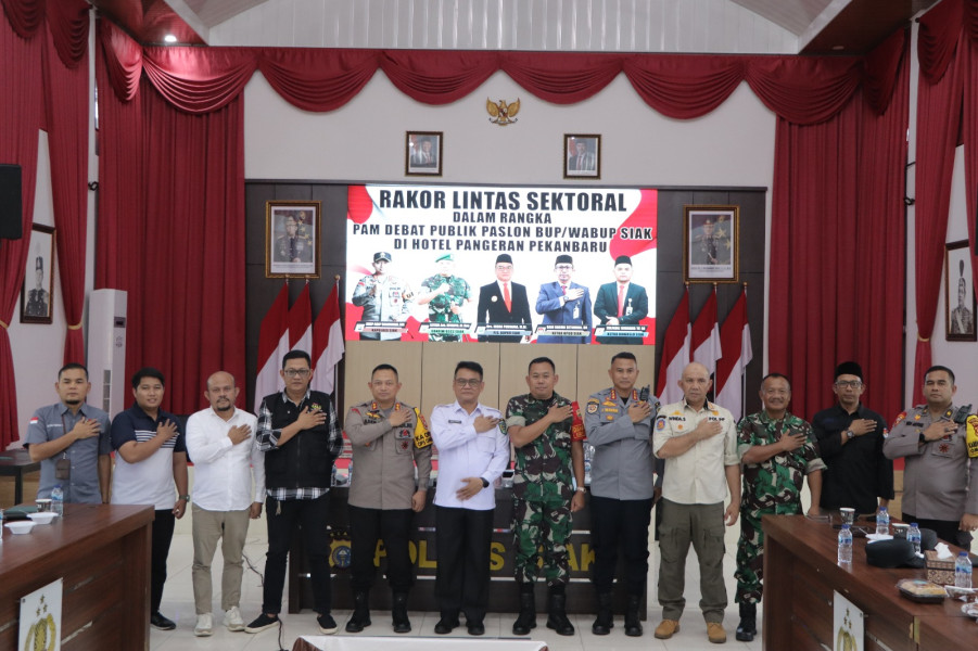 Jelang Debat Publik Paslon Bupati dan Wakil Bupati Siak, Polres Siak Gelar Rakor Pengamanan
