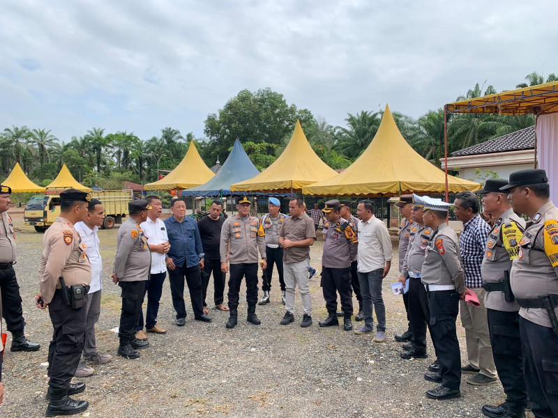 Kapolres Rohil Cek Lokasi Kampanye Paslon Nomor Urut 1 Pilgub Riau di Bagan Sinembah