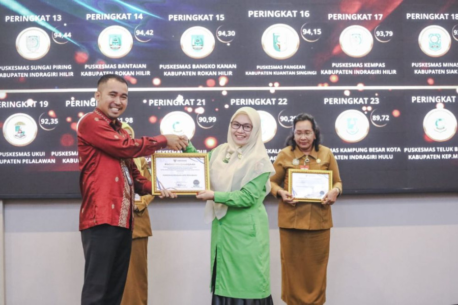 Mantap! Puskesmas Rejosari Pekanbaru Raih Penghargaan Tertinggi Pelayanan Publik