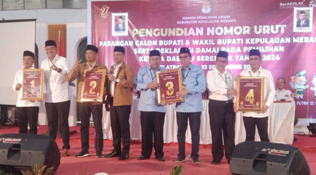 Berikut Nomor Urut 4 Paslon di Pilkada Kepulauan Meranti 2024