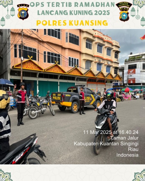 Sat Samapta Polres Kuansing Patroli Pengamanan Pasar Ramadhan dan Penertiban Balap Liar Pada Ops Tertib Ramadhan LK 2025