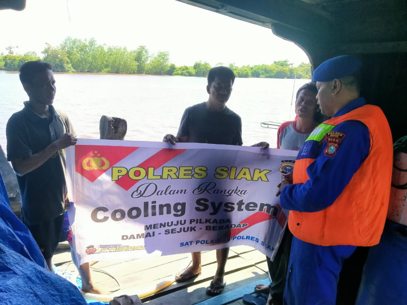 Personil Polairud Polres Siak Laksanakan Cooling System di Perairan Mempura Jelang Pilkada 2024