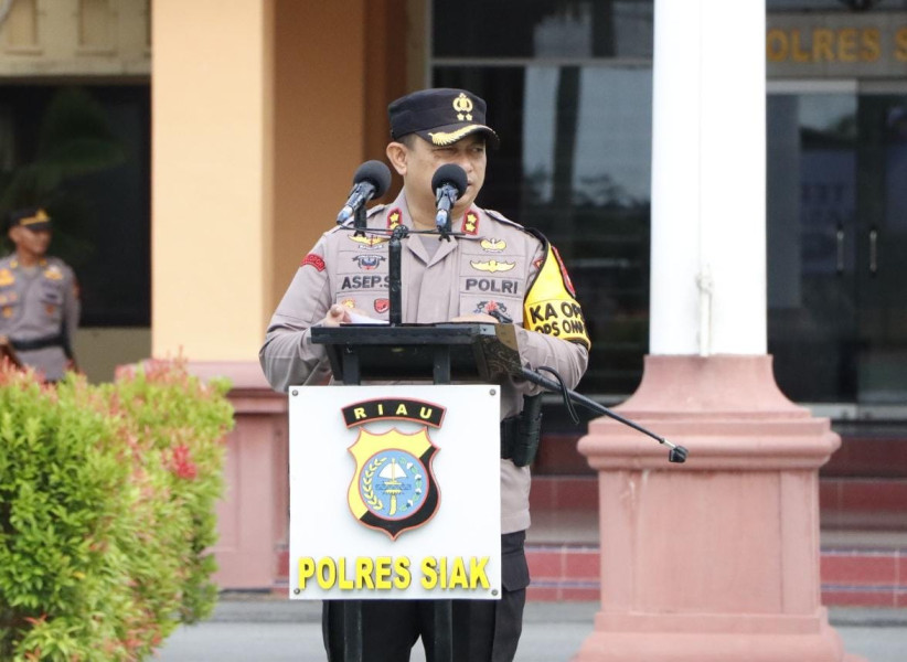 Pimpin Apel, Kapolres Siak Terus Ingatkan Personil Tetap Jaga Integritas dan Netralitas