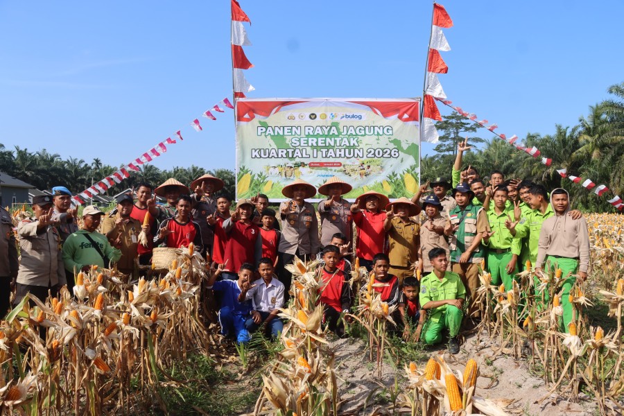 Polres Dumai Panen Jagung Pipil Guna Sarana Edukasi Masyarakat