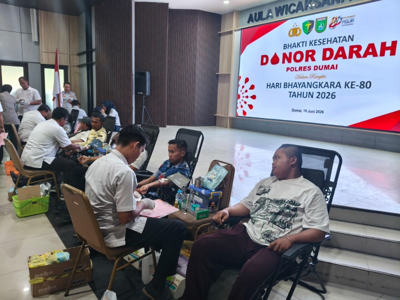 Sambut Hari Bhayangkara ke-80, Polres Dumai Gelar Donor Darah dan Kumpulkan 49 Kantong Darah