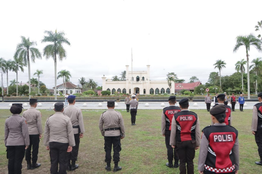 Apel Gabungan Dalam Rangka Patroli Skala Besar, Polres Siak Perketat Keamanan di Objek Objek Vital Pilkada