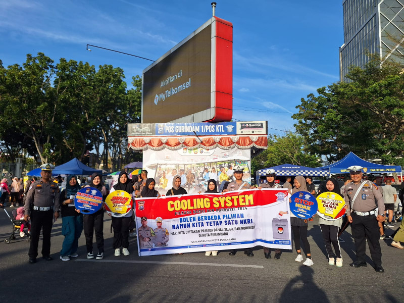 Manfaatkan Momen CFD, Satlantas Polresta Pekanbaru Gelar Cooling System