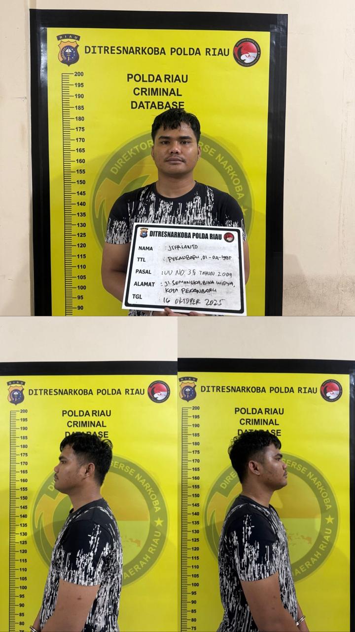 Polda Riau Tangkap Pengedar Sabu di Pekanbaru, Pelaku Diancam Hukuman 20 Tahun Penjara