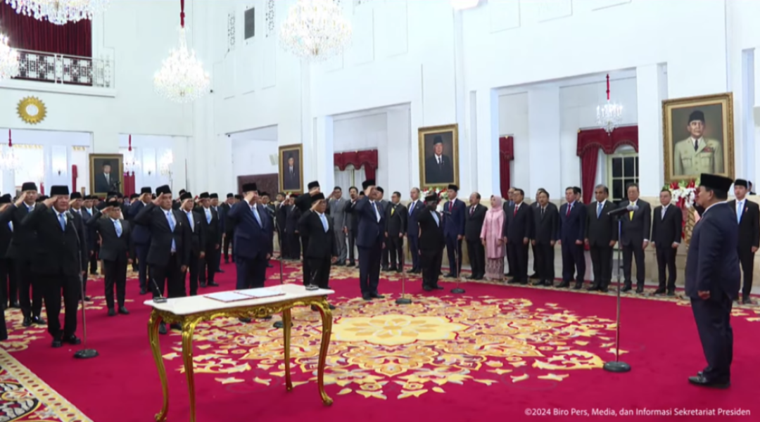 Presiden Prabowo Subianto Lantik Menteri Kabinet Merah Putih di Jakarta
