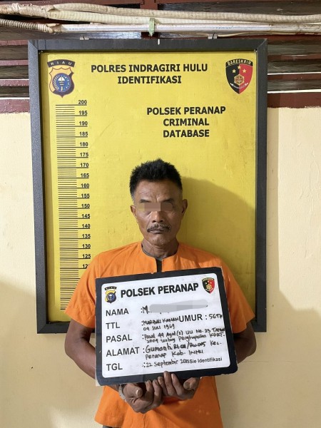 MR Pelaku  Pembakar Istri Dibekuk Opsnal Polsek Peranap Didalam Kebun Sawit.