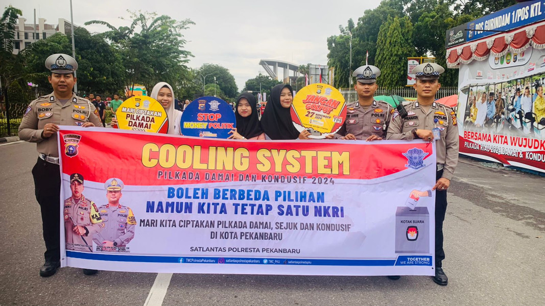 Tingkatkan Keamanan Menjelang Pilkada, Satlantas Polresta Pekanbaru Gelar Cooling System di Area CFD