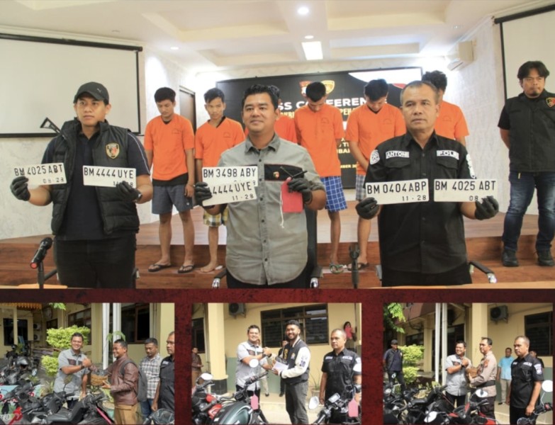 Tim Jembalang Polresta Pekanbaru Ungkap 6 Pelaku Jaringan Curanmor 28 TKP Dipekanbaru.