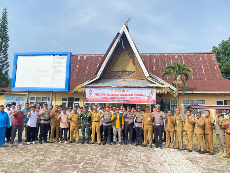 Apel Siaga Linmas Dalam Rangka Persiapan Pengamanan Pilkada 2024 di Wilayah Kecamatan Kandis