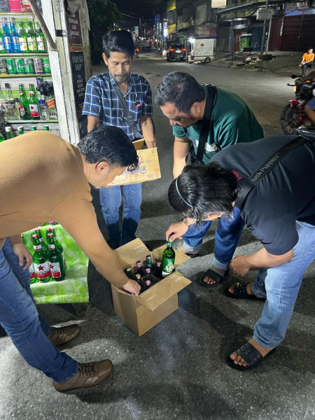 Razia Menjelang Ramadhan 1445 Hijriah, Polresta Pekanbaru Sita 235 Botol Miras