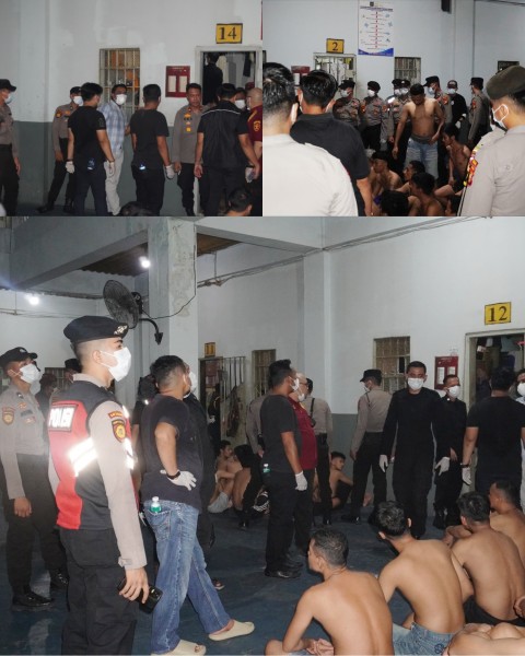 Pasca Viral Lapas Ada Tempat Dugem, Tim Gabungan Razia Rutan Sialang Bungkuk Pekanbaru.