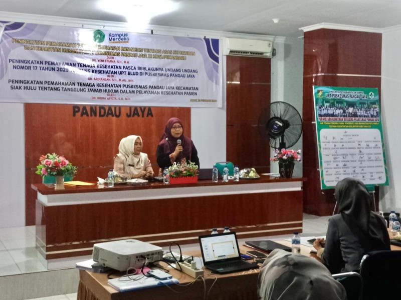 Tim Dosen Fakultas Hukum Unilak Pengabdian di UPT Puskesmas Pandau Jaya