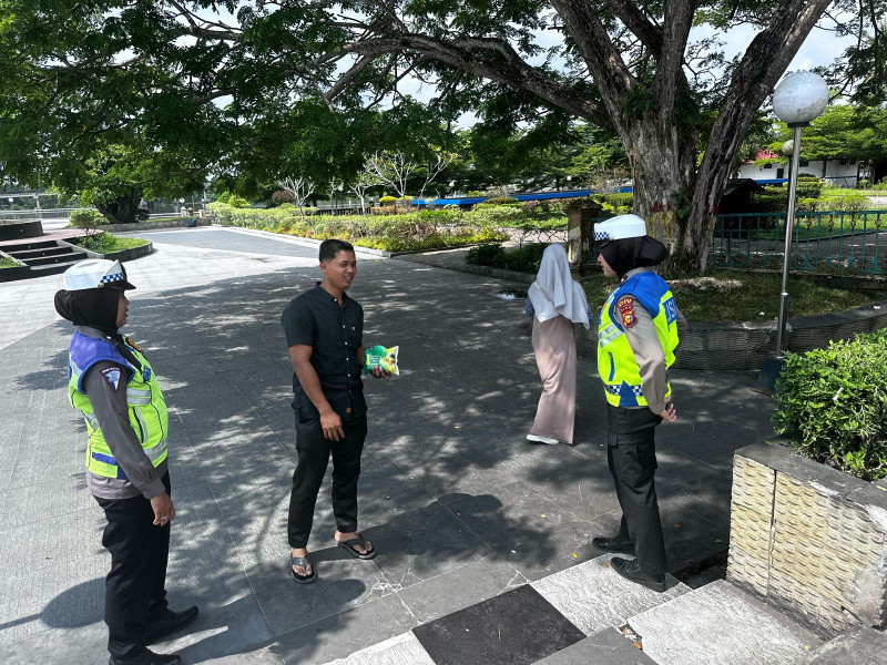 Cooling System, Sat Lantas Polres Siak Sasar Pengunjung Objek Wisata Kabupaten Siak.
