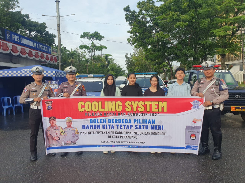 Gelar Cooling System di Area CFD, Satlantas Polresta Pekanbaru Himbau Warga Ciptakan Suasana Kondusif Jelang Pilkada Serentak 2024