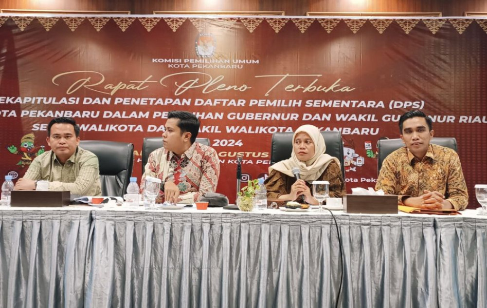 KPU Kota Pekanbaru Tetapkan 789.236 DPS untuk Pilkada 2024, Bawaslu Ingatkan Hal Ini