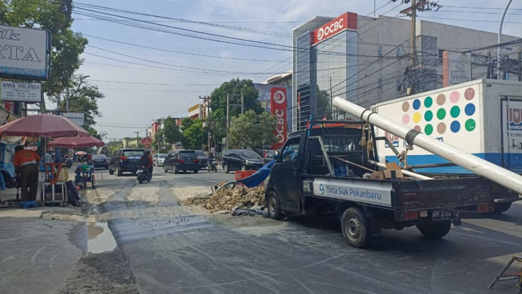 Jalan Ahmad Yani Rusak Lagi, Pemprov Riau Minta PDAM Perbaiki Seperti Semula