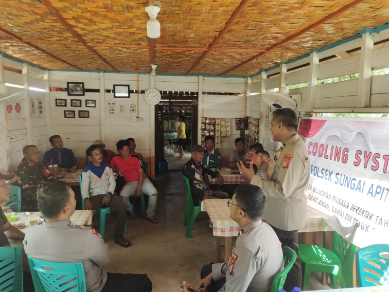 Polsek Sungai Apit Beri Himbauan Kamtibmas Saat Gelar Cooling System Menjelang Pilkada 2024
