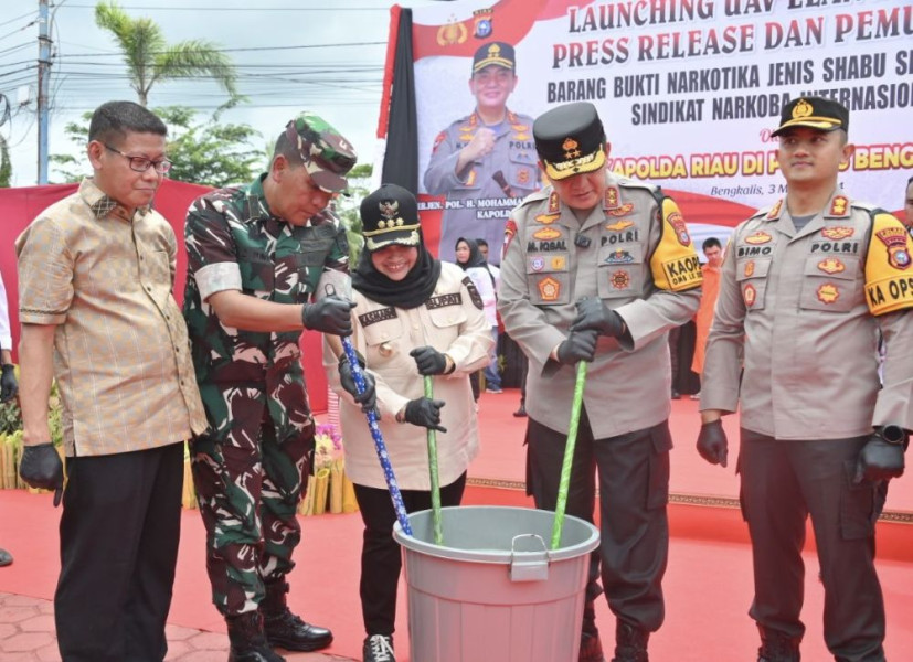 15,6 Kg Sabu Jaringan Internasional Dimusnahkan Polres Bengkalis