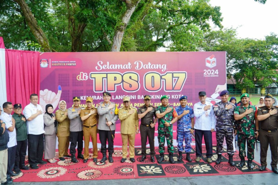 Dampingi Pj Gubernur dan Forkopimda Riau Tinjau Pilkada Serentak, Ini yang Disampaikan Pj Bupati Kampar