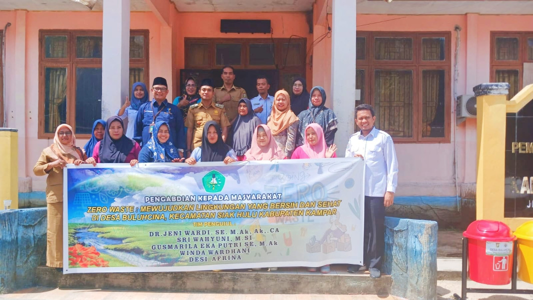 Dosen FEB Unilak Sosialisasi Zero Waste Kepada Masyarakat Desa Wisata Buluh Cina Kampar
